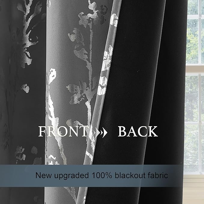 NICETOWN 100% Blackout Grey Curtains - Image 5