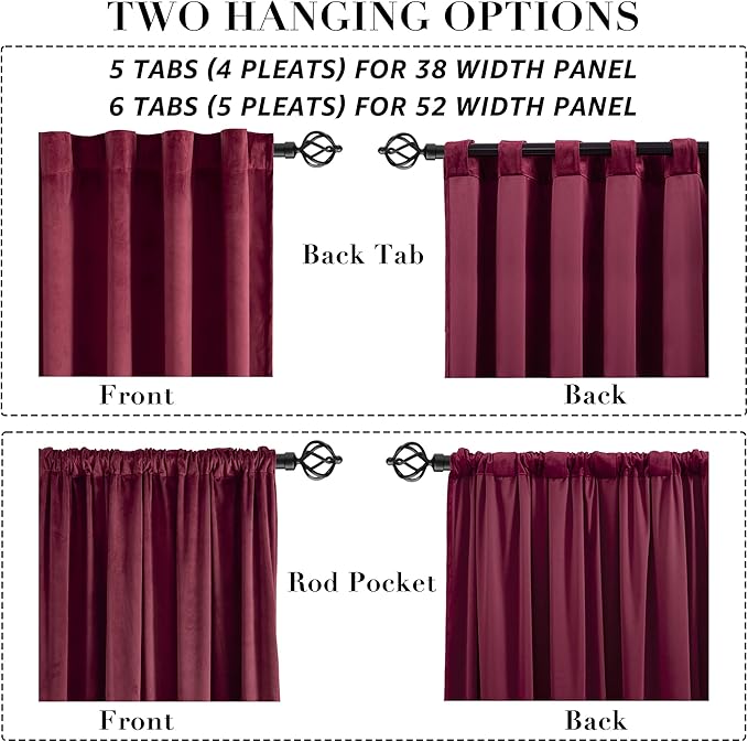 Burgundy Red Valentines Door Doorway Velvet Luxury Curtains - Image 7