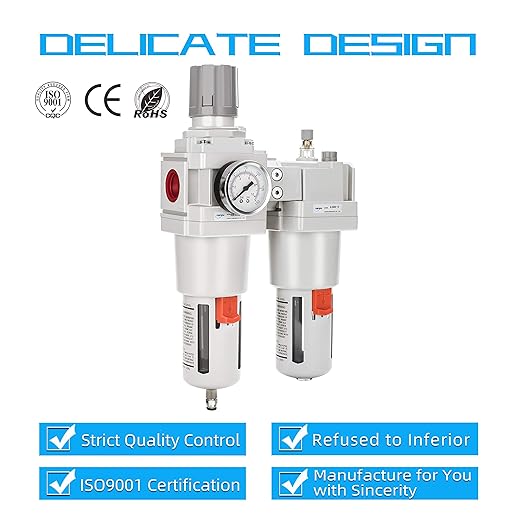 NANPU 1" NPT Compressed Air Filter Regulator Lubricator Combo Water/Oil Trap - Image 6
