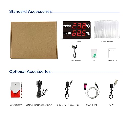 Industry Rated High Accuracy Large 5-Inch LED Display Thermometer & Hygrometer - Image 4