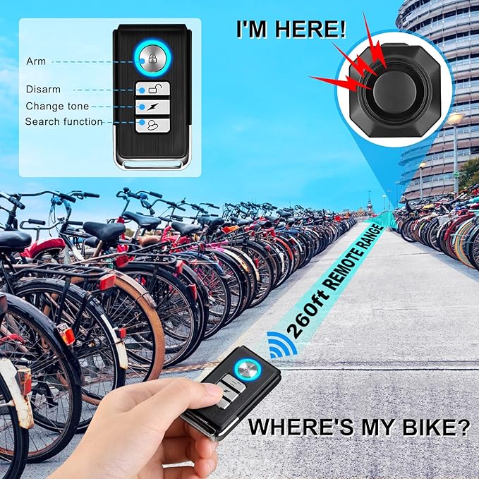 WSDCAM USB Rechargeable Bike Alarm - Image 6