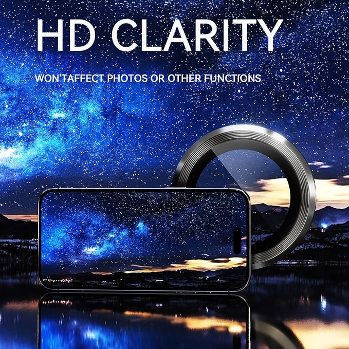2 Pack Camera Lens Protector for iPhone 16 Pro/iPhone 16 Pro Max, 9H Tempered - Image 2