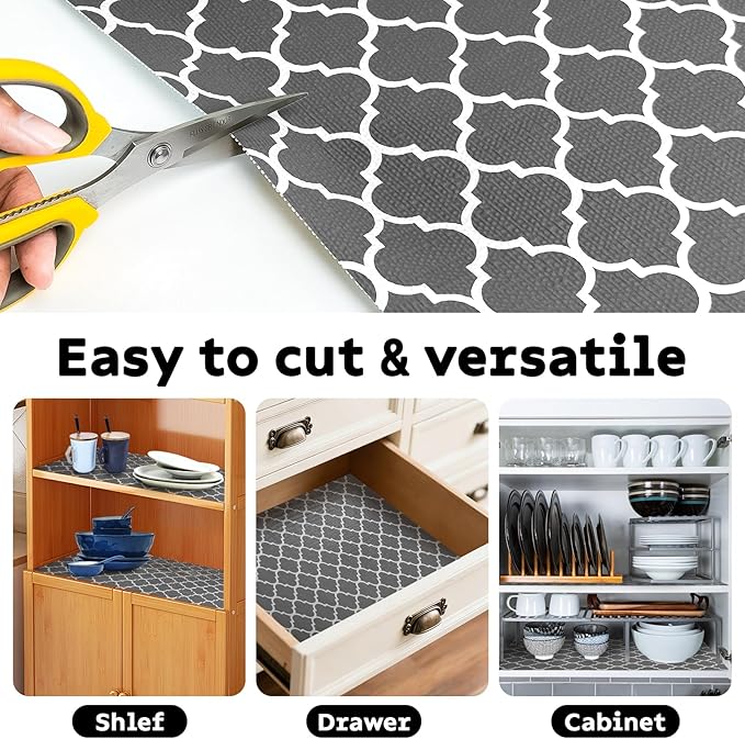 Shelf and Drawer Liner for Kitchen Cabinets Non-Adhesive, Strong Grip Non-Slip - Image 5