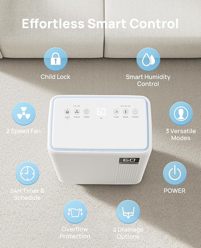 30 Pint Dehumidifier for Basement, 2500 Sq. Ft Dehumidifiers for Home - Image 8
