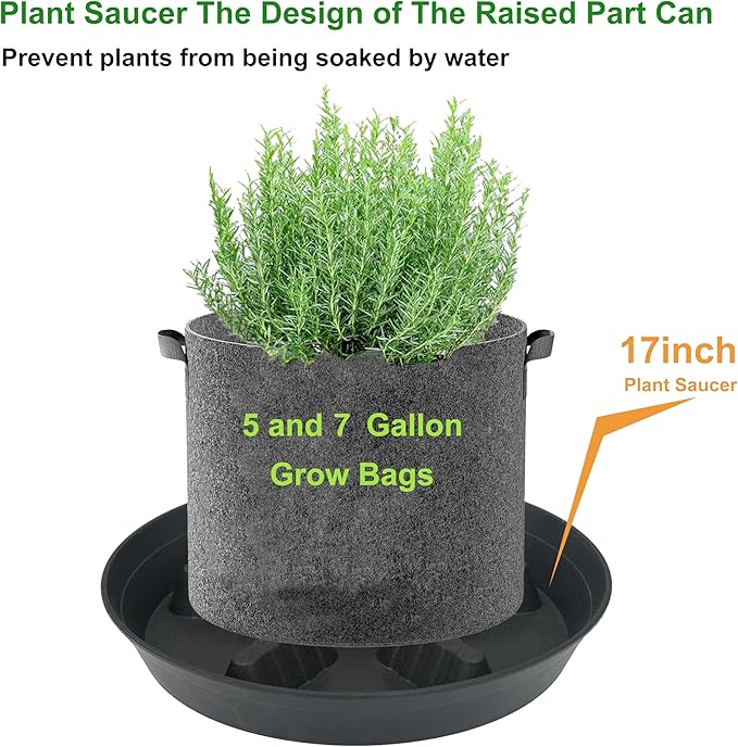 2 Pack Plant Saucer 17 inch 2 Pack, Raised Middle Plant Trays - Image 5