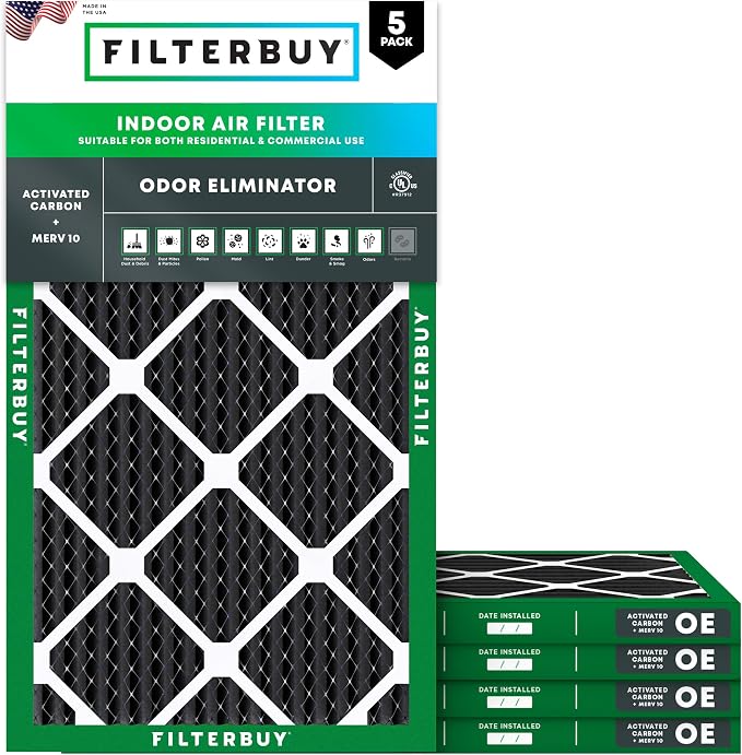 Filterbuy 16x24x1 Air Filter MERV 10 Odor & Allergy Defense by Filterbuy