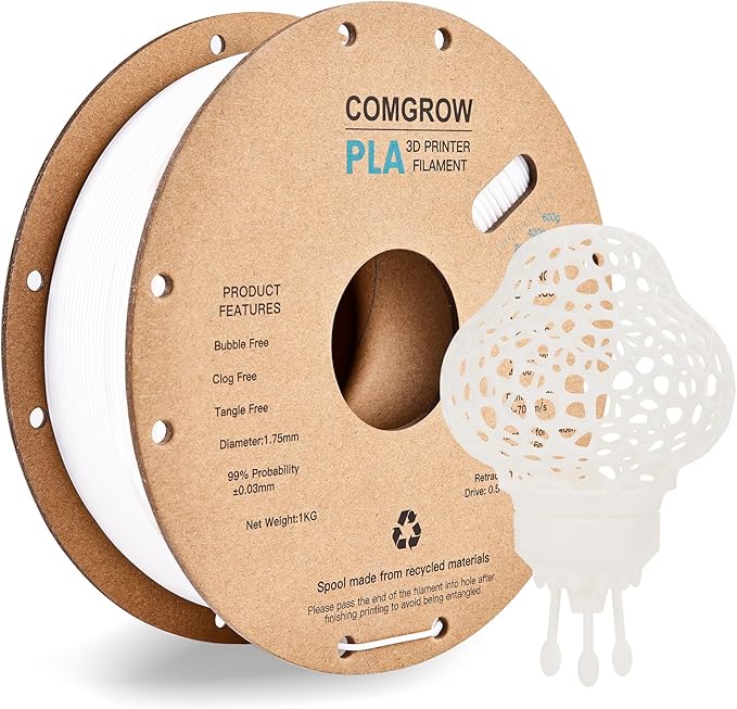 Comgrow PLA 3D Printer Filament, 3D Printer PLA Filament 1.75mm, Dimensional by Comgrow