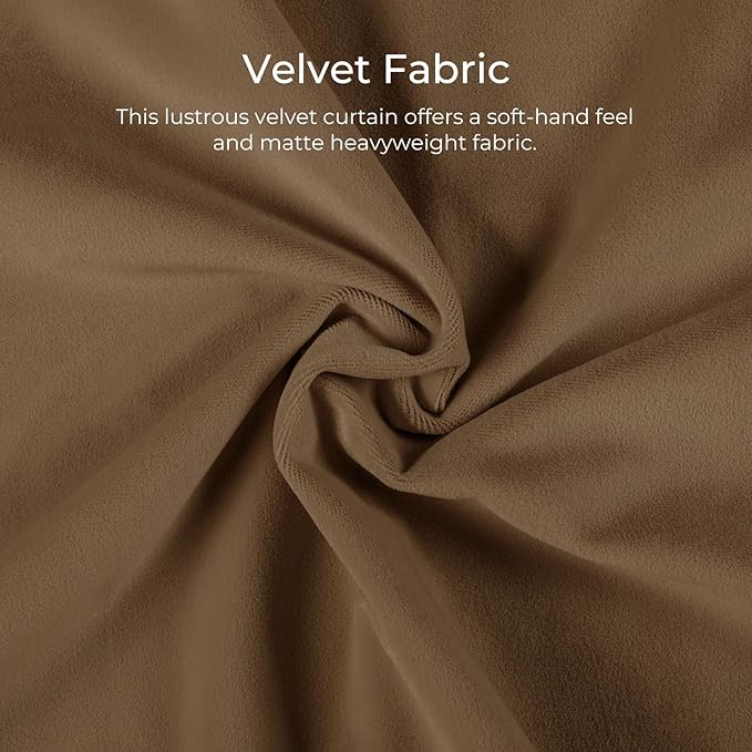 TWOPAGES Luxury Velvet Curtain Pinch Pleated Chocolate Curtain 96 inch Long - Image 3