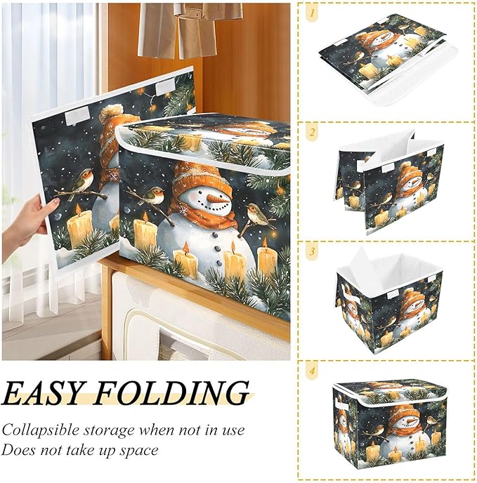xigua Watercolor Snowman Storage Bins - Image 4