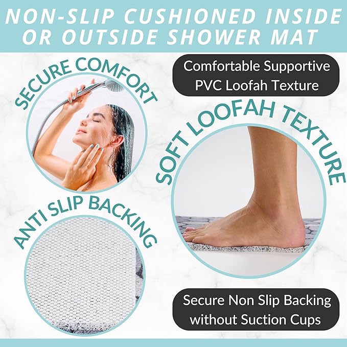 ENKOSI Loofah Non-Slip Shower and Bath Mat - Image 2