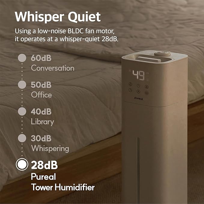 Pureal 10L Tower Humidifier, 83H Runtime, Warm & Cool Mist, Large Room - Image 6