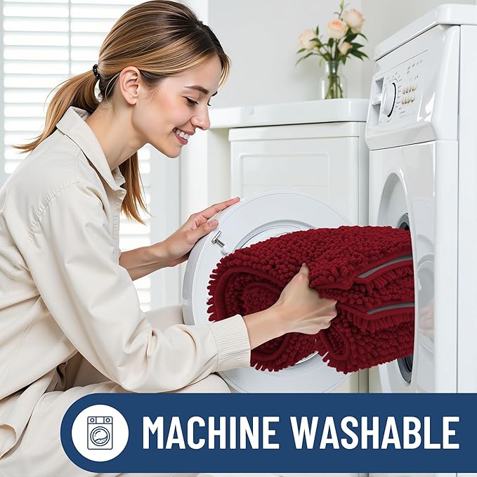 Smiry Luxury Chenille Bathroom Rugs 24x16, Extra Soft and Absorbent Shaggy Bath - Image 6