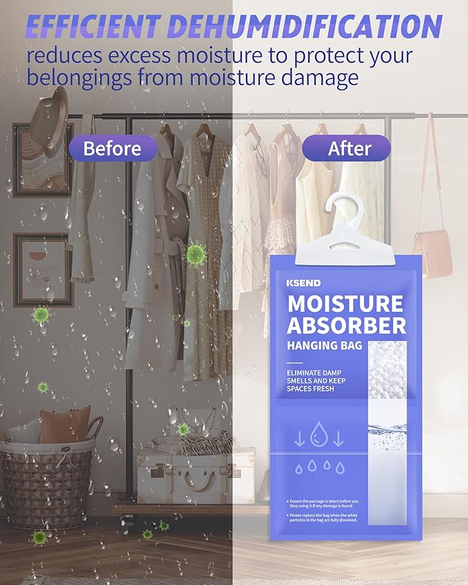 Moisture Absorbers 10 Pack, 9.8 Oz Compact Dehumidifier Bags & Packs, Moisture - Image 2