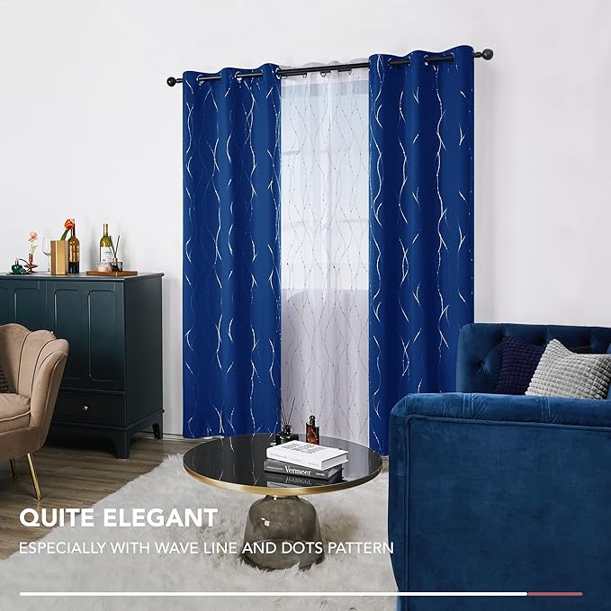 Deconovo Blackout Curtains, 38 x 90 Inch Drapes - Image 3