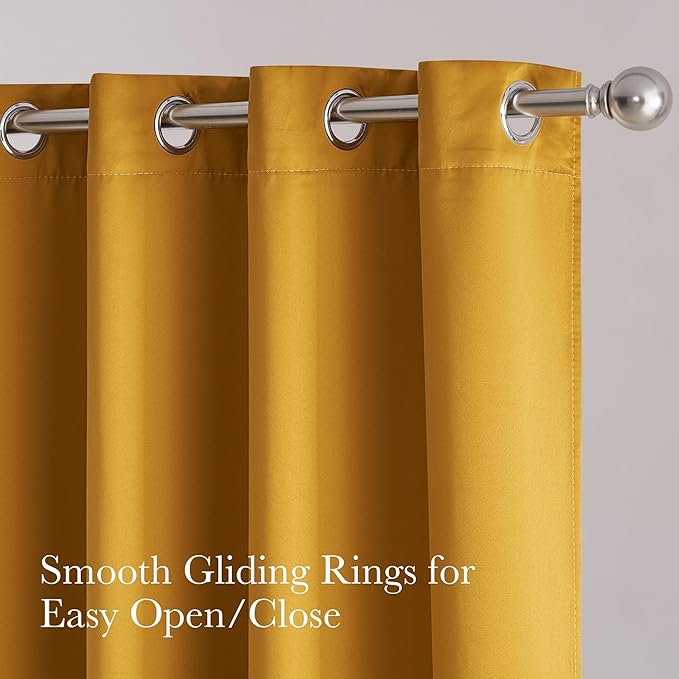 NICETOWN 100% Blackout Window Curtain Panels, 2 Pieces, Heat and Cold Blocking - Image 2