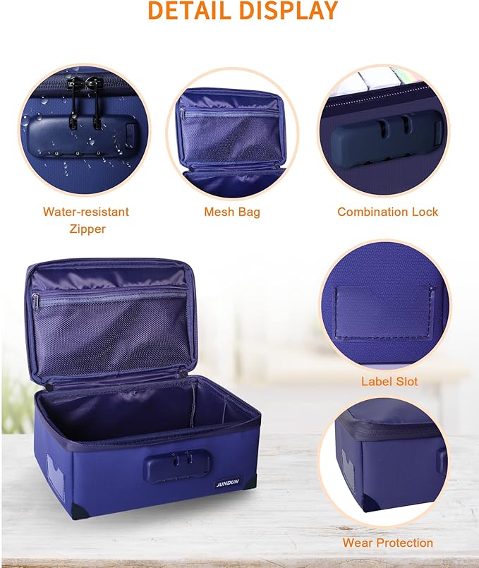 JUNDUN Index Card Holder with Lock, Collapsible Fireproof Index Card Box fits - Image 4