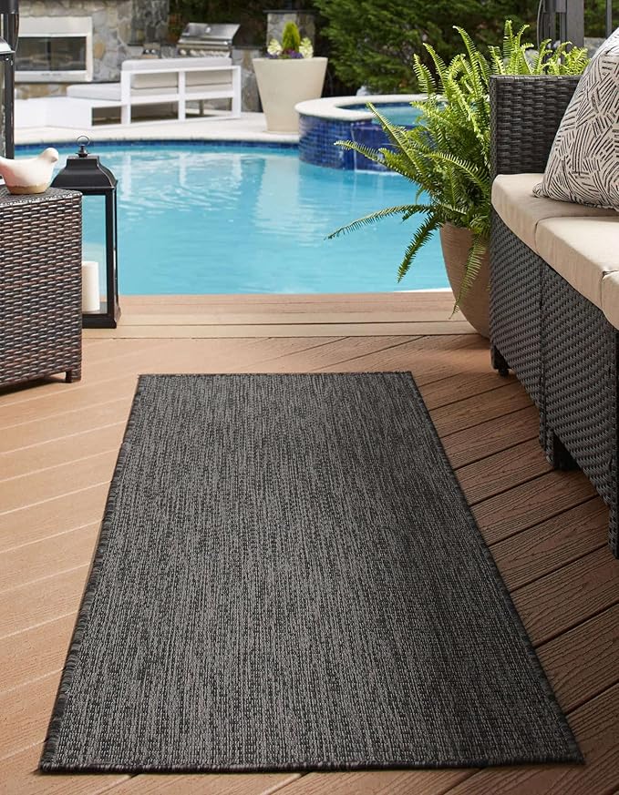 Unique Loom Outdoor Solid Collection Area Rug - Image 4