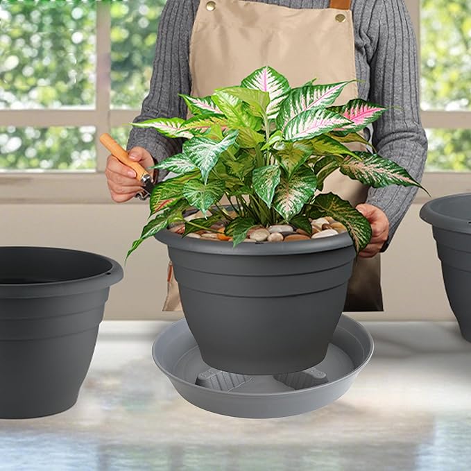 4 Pack Plant Saucer 12 inch, 8 10 14 17 inch, Plant Stand Plastic Plant Saucers - Image 6