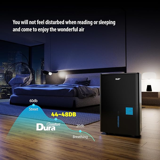 DuraComfort 50 Pint Dehumidifier, Built-in Pump, 4500 Sq Ft Coverage, Energy - Image 7