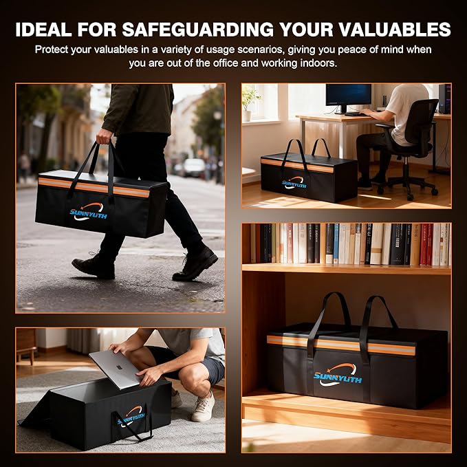Large Fireproof Document Bags, Large Capacity Waterproof Storage Box - Image 5