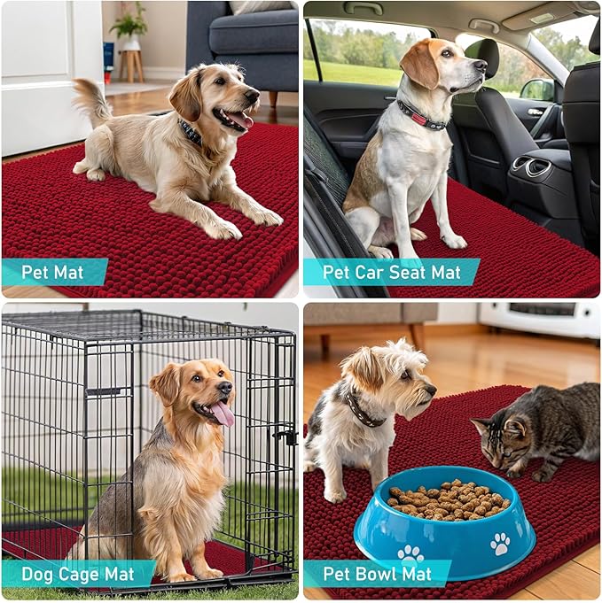 OLANLY Dog Door Mat for Muddy Paws 50x30, Absorbs Moisture and Dirt, Absorbent - Image 7