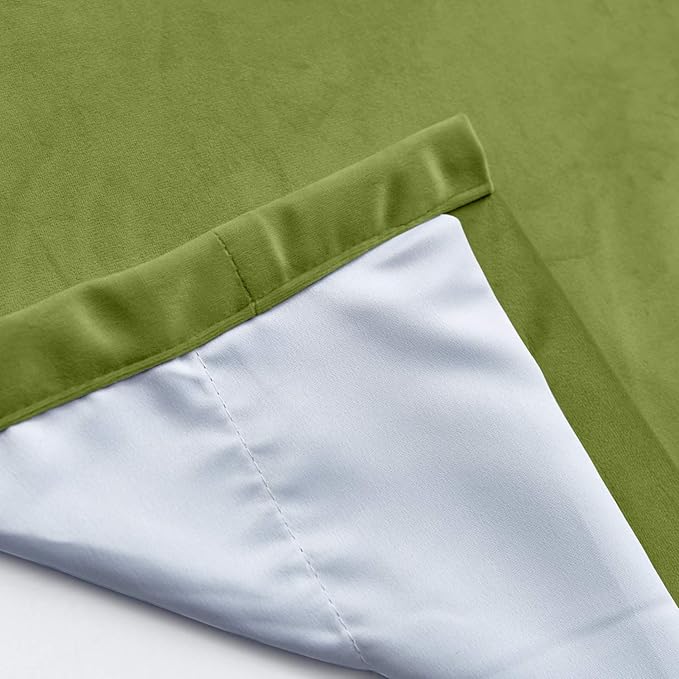 ChadMade Blackout Lined Premium Velvet Curtain Green 84Wx102L Inch, Eyelet - Image 5