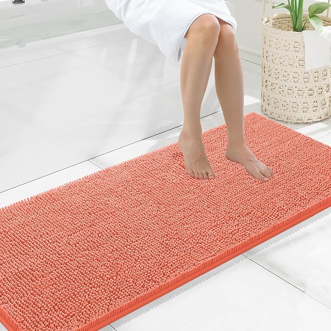Smiry Luxury Chenille Bathroom Rugs 59x20, Extra Soft and Absorbent Shaggy Bath by Smiry