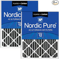 Nordic Pure 20x20x4 Pleated Air Filter MERV 12 Plus Carbon 2 Pack by NordicPure