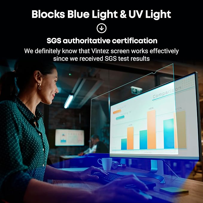 VINTEZ 27 inch Blue Light Blocking Screen Protector Panel - Image 5