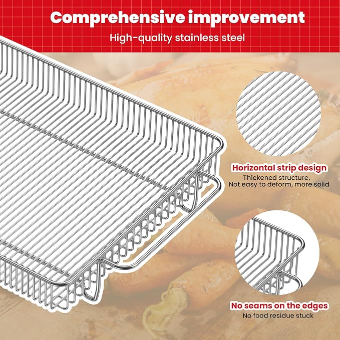 Air Fryer Basket for Oven, 15.9" x 11.0" Large Air Fryer Tray and Pan - Image 3