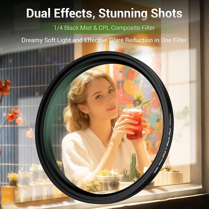 72mm Black Diffusion 1/4 & Reflectivity CPL 2 in-1 Filter - Image 2