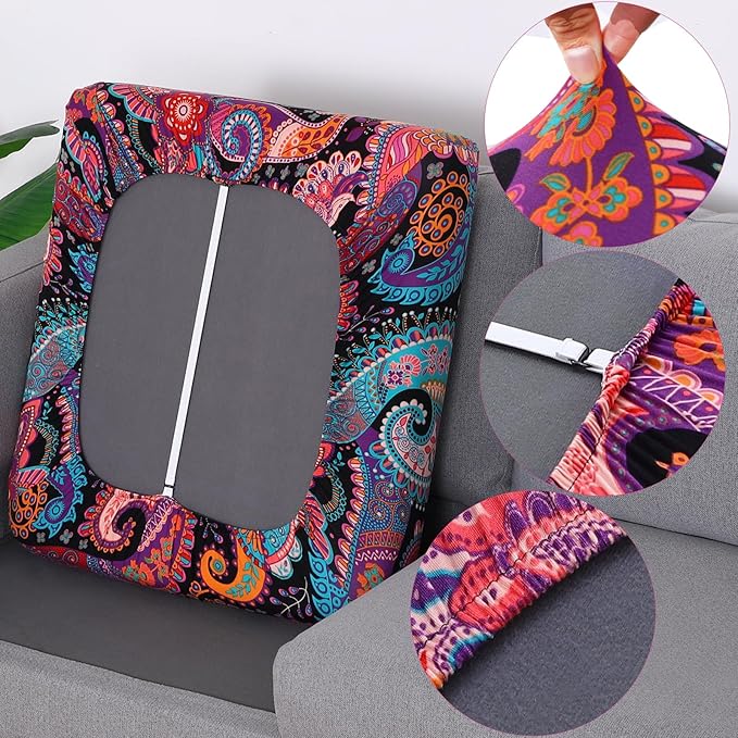 Fuloon Sofa Cushion Covers, Stretch Printed Seat Cushion Cover Couch Seat - Image 4