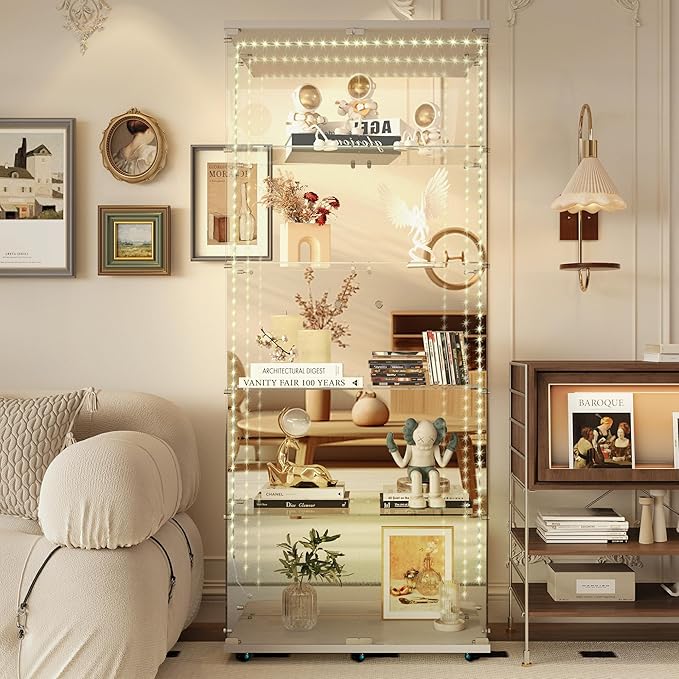 Yoluckea 5-Tier Glass Display Cabinet by Yoluckea