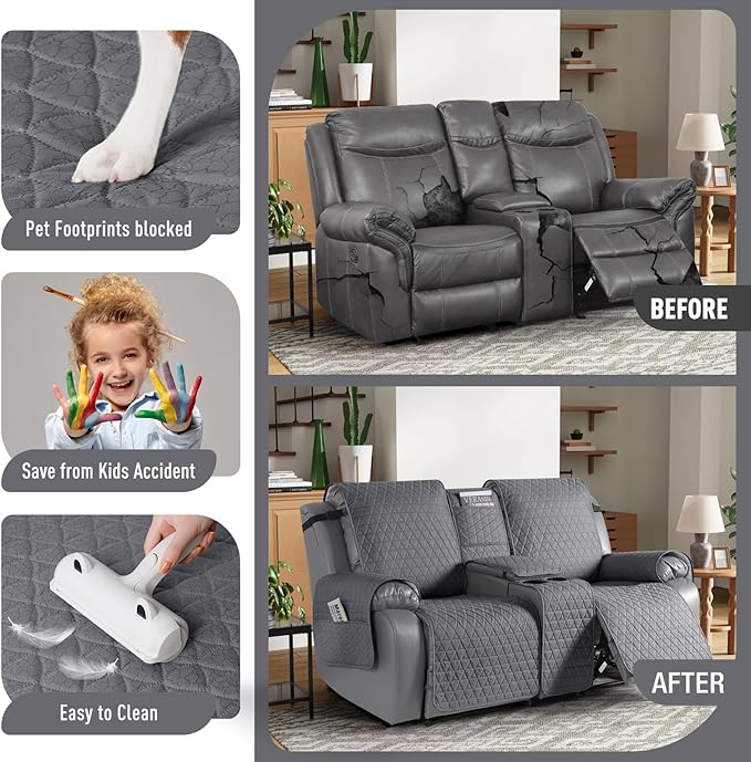 TAOCOCO 100% Waterproof Loveseat Recliner Couch Sofa Covers - Image 5