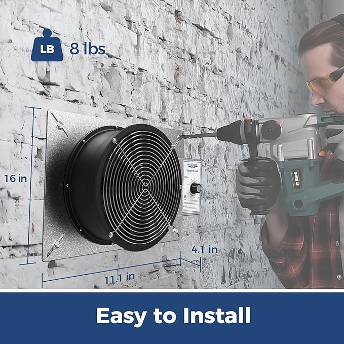 ALORAIR 720 CFM High Flow Powered Crawl Space Ventilation Fan, IP55 Rated 10" - Image 5