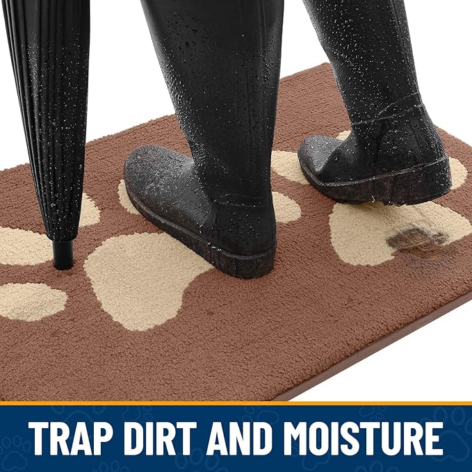 Smiry Dog Door Mat for Muddy Paws, Absorbs Moisture and Dirt, Low-Profile - Image 2