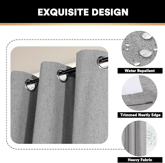 PrinceDeco 100% Blackout Curtains 84 inches Long - Image 7