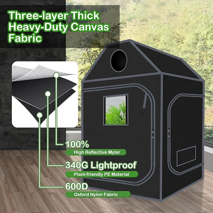 Grow Tent Roof 48"x48"x72" High Reflective Grow Tent Indoor Grow Room - Image 5