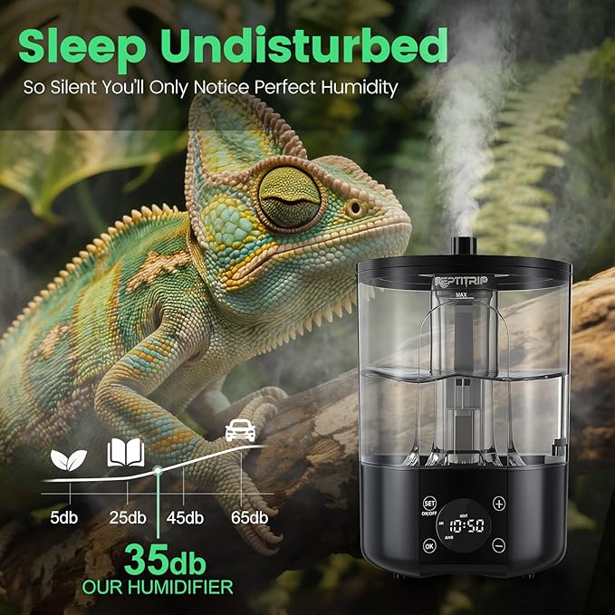 Reptile Humidifier Fogger for Terrariums, Timer Function, 1 Gallon, Adjustable - Image 6