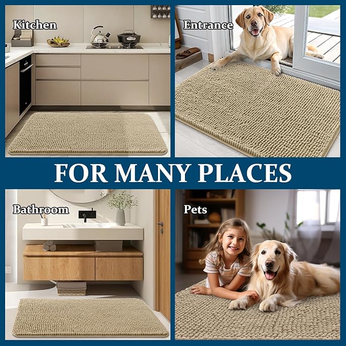 OLANLY Dog Door Mat for Muddy Paws 70x46, Absorbs Moisture and Dirt, Absorbent - Image 8