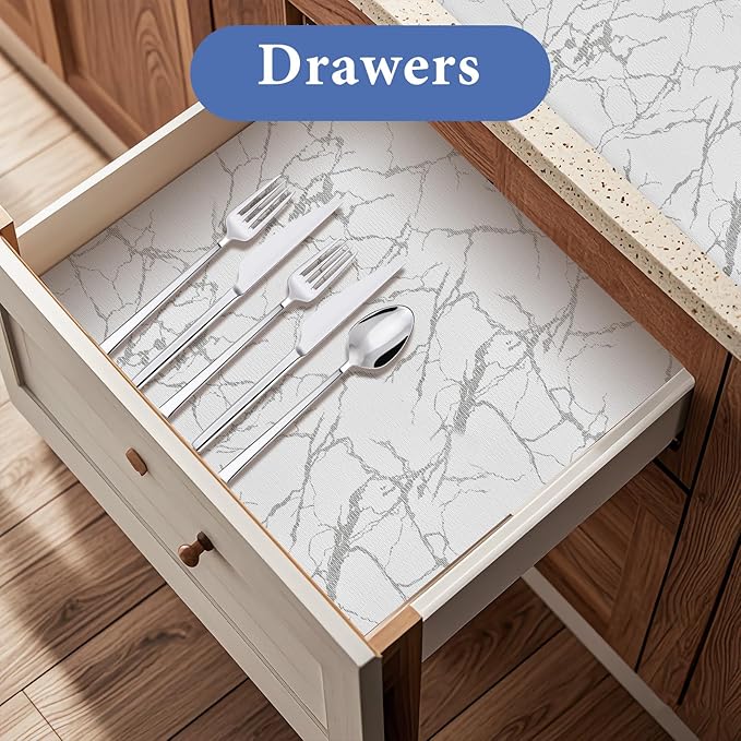 Drawer and Shelf Liner for Kitchen Cabinet: 23.6 in X 20 Ft Non Slip Waterproof - Image 2