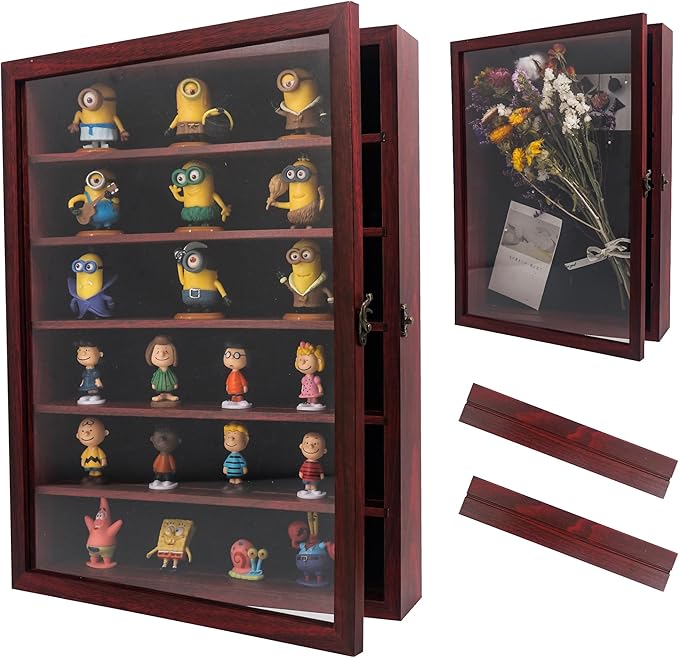 Shadow Box Frame with Removable Shelves, Coins Military Medals Pins Wedding by Unknown
