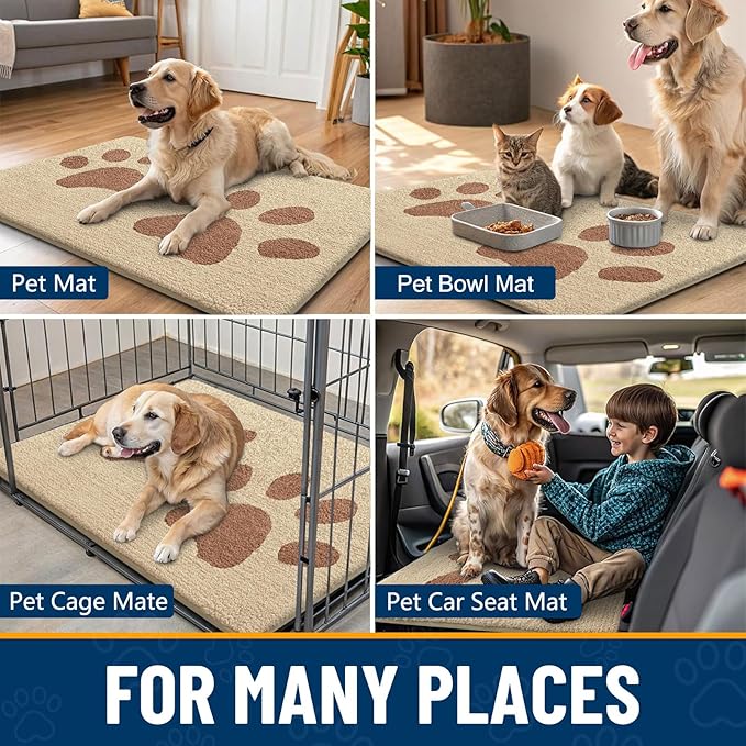Smiry Dog Door Mat for Muddy Paws, Absorbs Moisture and Dirt, Low-Profile - Image 7