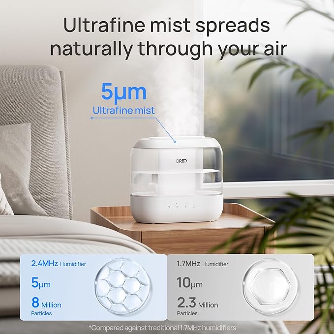 Dreo Humidifiers for Bedroom, 4L Top Fill for Large Room, 36H Runtime, 28 dB - Image 4