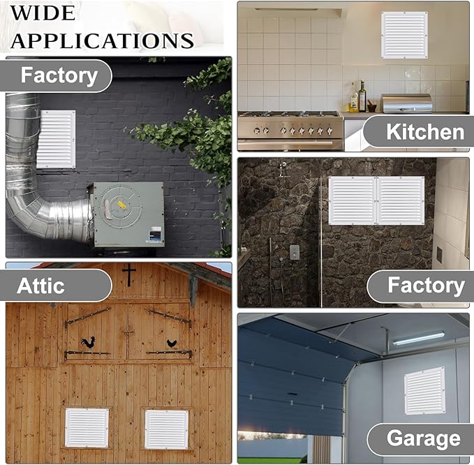 2 Pcs 12" x 12" Gable Vent Shed Attic Vent - Image 5