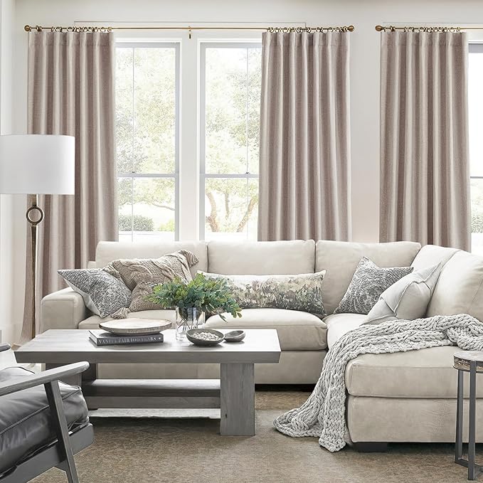 Linen Curtains 84 Inch Length 2 Panels Total Blackout - Image 7