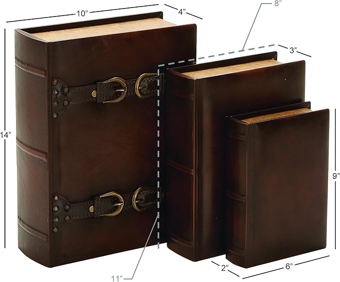 Deco 79 Wooden Decorative Box Faux Storage Book Book Shaped Boxes - Image 8