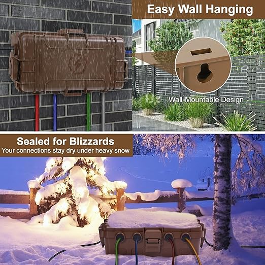 Outdoor Electrical Box Waterproof, OUTDSPLY Medium Outdoor Electrical Box w/ 6 - Image 4