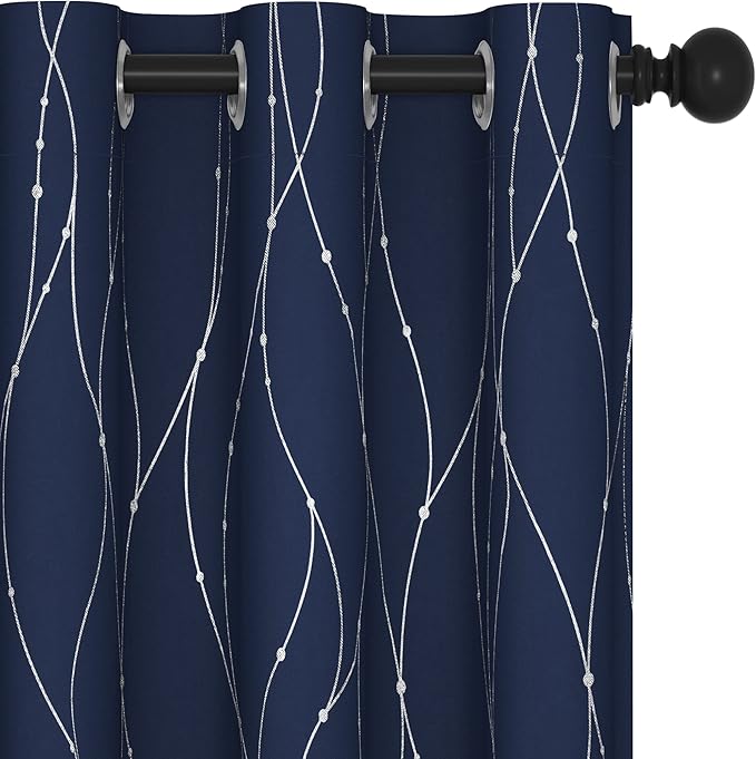 Deconovo Navy Blue Curtains, 42 x 72 Inch, Thermal Insulated Soundproof Privacy by Deconovo
