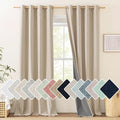 NICETOWN 100% Blackout Oatmeal Linen Curtains 95 inches Length by NICETOWN